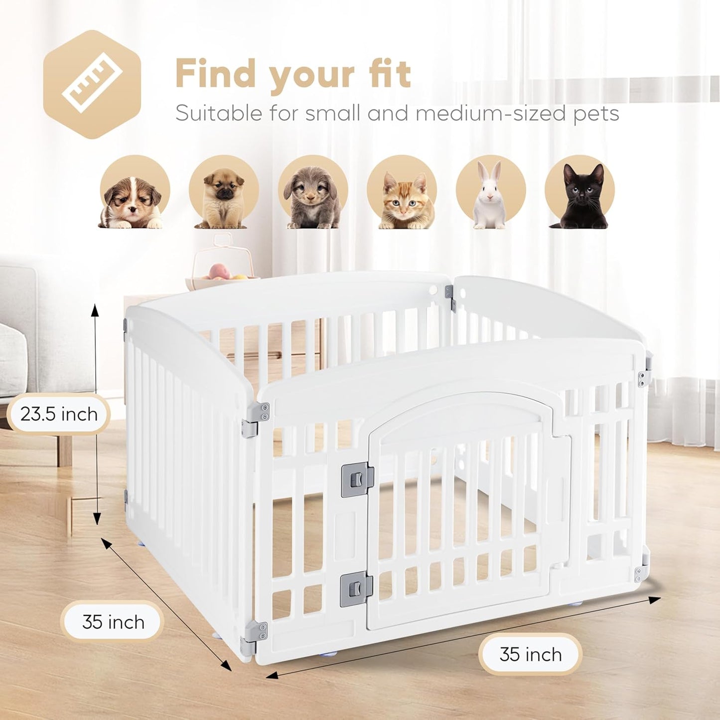 Dog Playpen Secure Foldable Fence